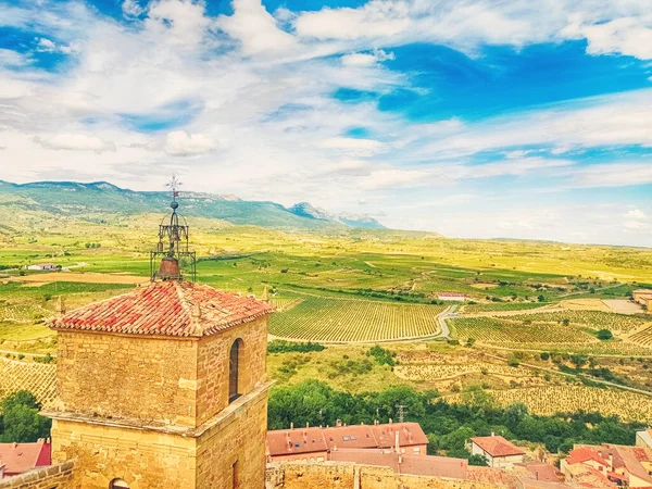 San Vincente Sonsierra Kilisesi Spanya Rioja Daki Viewpoint — Stok fotoğraf