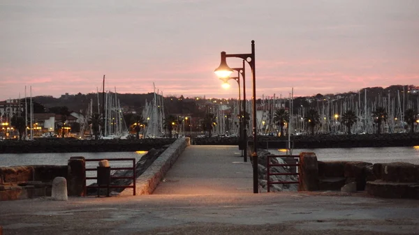 Hondarribia Sunrise gränsen Frankrike — Stockfoto