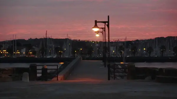 Hondarribia Sunrise França Fronteira — Fotografia de Stock