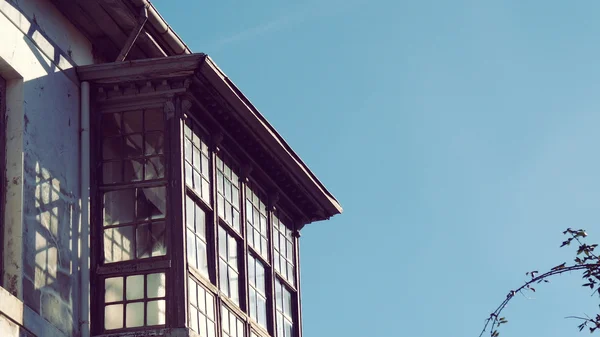 Hondarribia fuenterrabia Gebäude Holz Balkon — Stockfoto