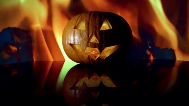 Scarry Halloween Pumpkin — Stock Video