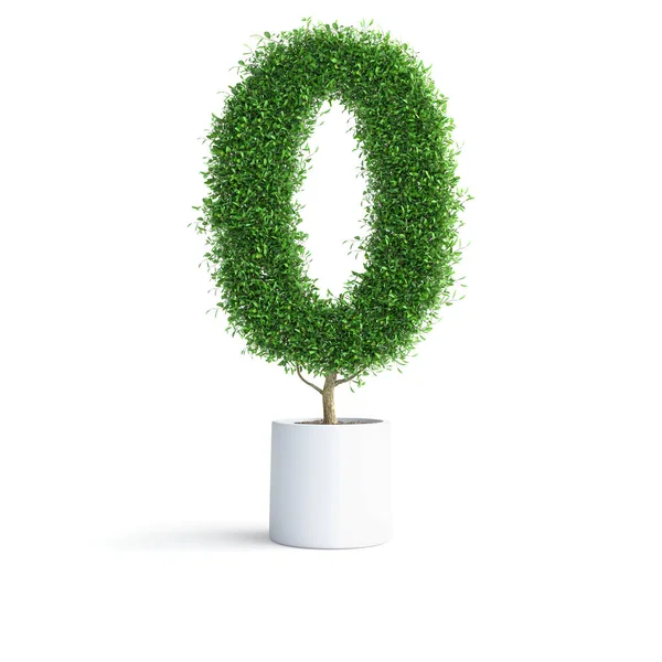 Grüner Baum Alphabet Nummer Illustration — Stockfoto