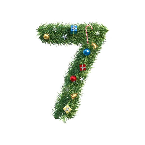 Christmas Tree Number Illustration — Stock Photo, Image