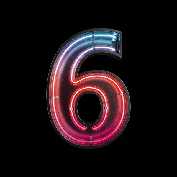 Number Alphabet Made Neon Light Clipping Path Illustration — Stock Photo, Image