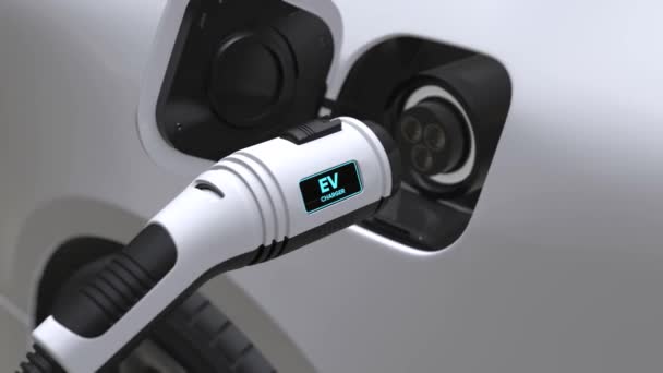 Carga Energía Eléctrica Del Coche Tecnología Carga Tecnología Llenado Energía — Vídeos de Stock