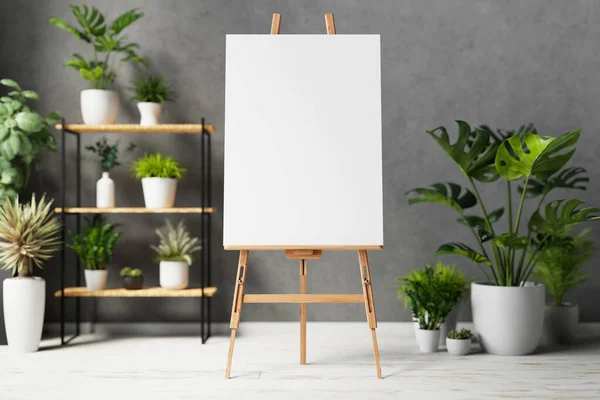 Blank Canvas Wooden Easel Plant Illustration Royalty Free Stock Images