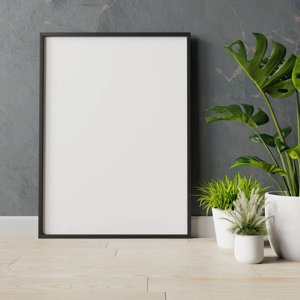 Blank Frame Wall Plant Illustration Stock Image