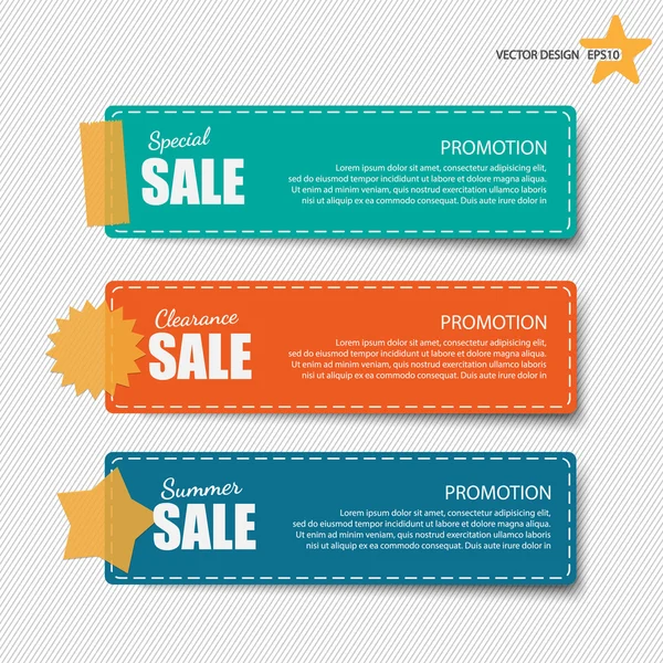 Cute note papers with sale promotion. — Stock Vector