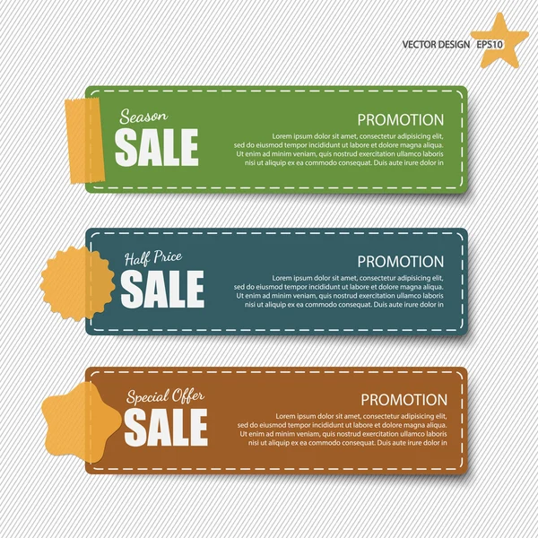 Cute note papers with sale promotion. — Stock Vector