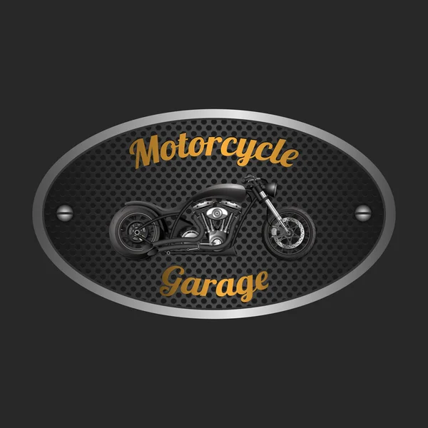 Garagem de motocicleta sign.vector —  Vetores de Stock