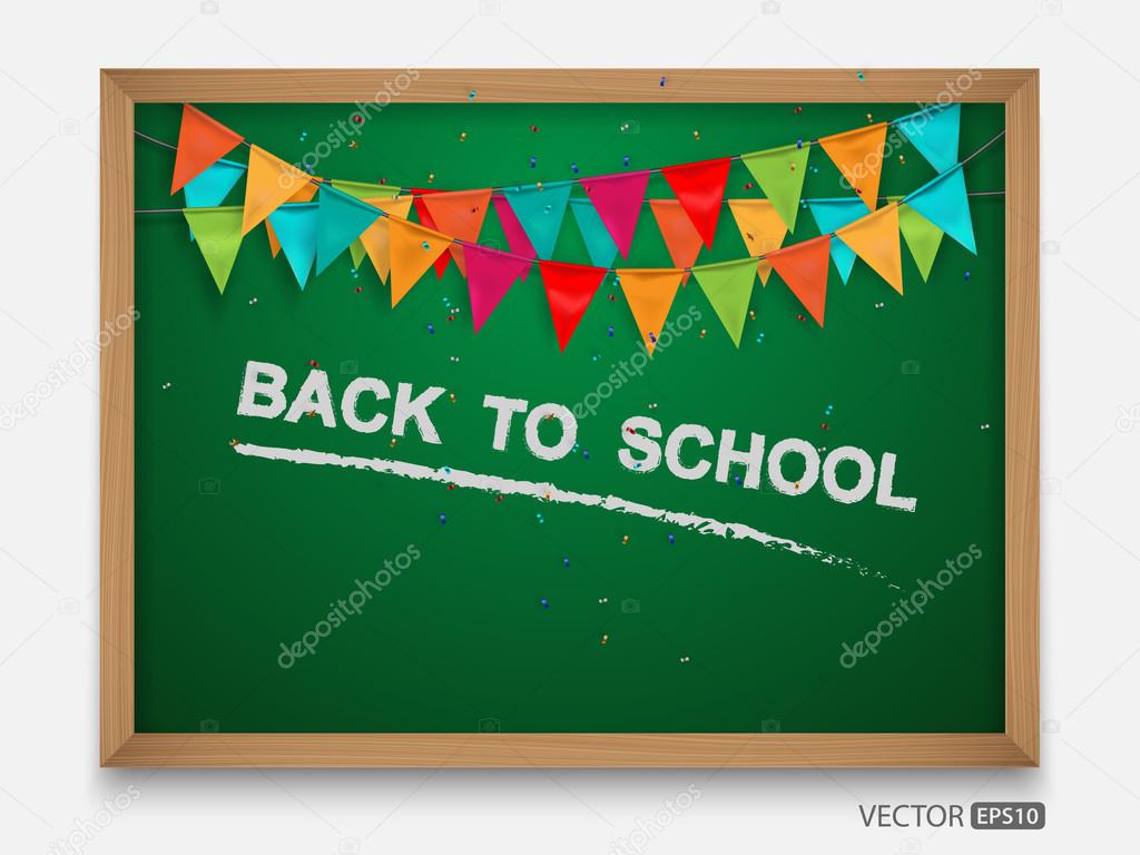 The text back to school on a blackboard,vector