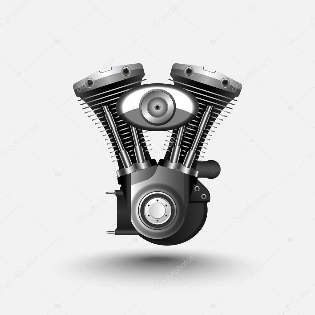 Motorcycle engine. vector