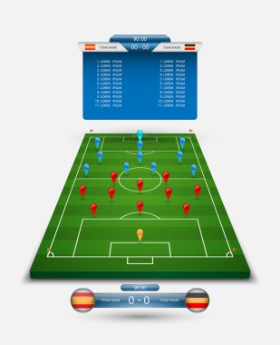 futbol sahası çetele ile vektör, vektör