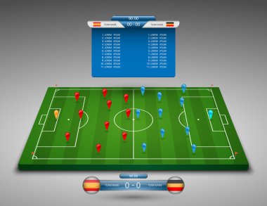 futbol sahası çetele ile vektör, vektör