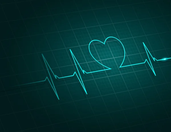 Vettore Illustrazione ritmo cardiaco ekg — Vettoriale Stock