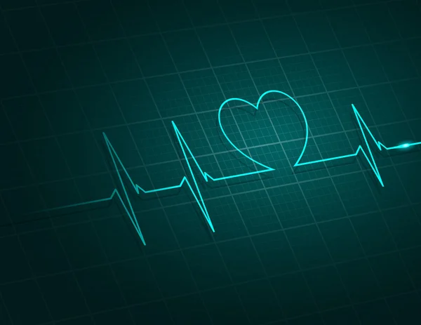 Vector Ilustración ritmo cardíaco ekg — Archivo Imágenes Vectoriales