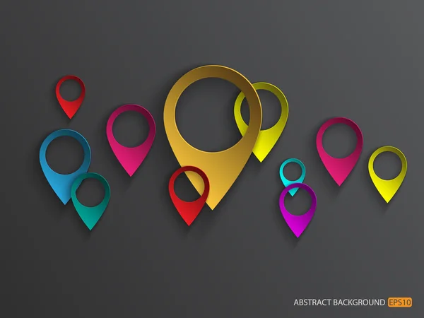 Abstracte navigatie kaart pin pointers. vector — Stockvector