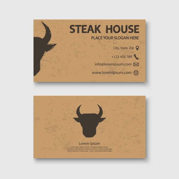 Tarjeta de visita Steak House .vector — Vector de stock