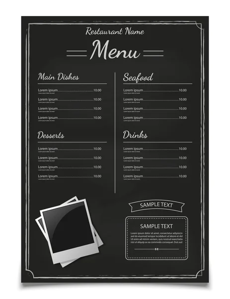 Restoran Menü design.vector — Stok Vektör