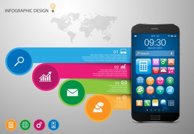 Infographic ile dokunmatik ekran smartphone