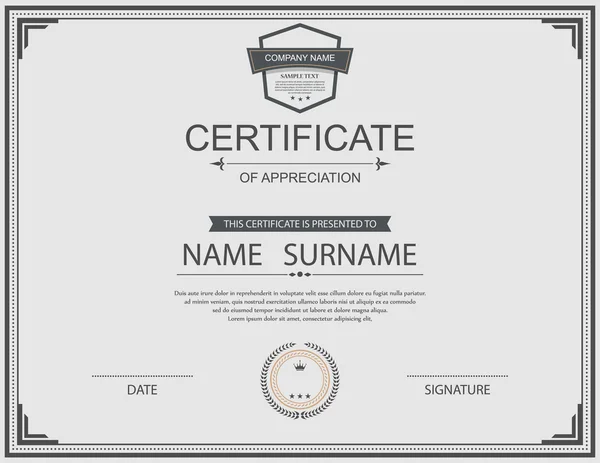 Vector certificate template. — Stock Vector