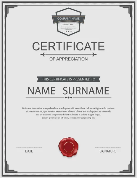 Vector certificate template. — Stock Vector