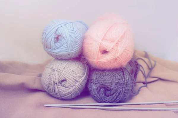 Fil de laine pour tricotage.Sélection de couleurs.Photo de haute qualité — Photo