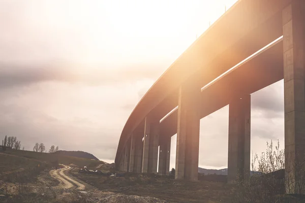 Section of highway under construction.High quality photo. — Stock Photo, Image