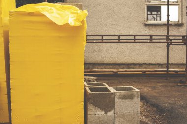 İnşaat blokları yığını. Yüksek kalite fotoğraf.