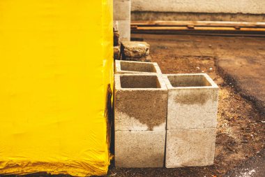 İnşaat blokları yığını. Yüksek kalite fotoğraf.