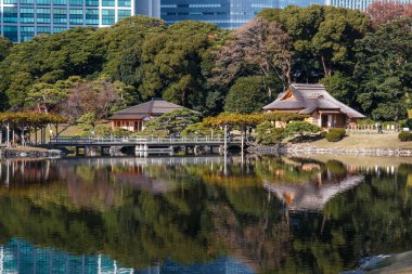 Hamarikyu 'nun Japonya' dan gelen bahçeleri harika manzaraları olan güzel bir yer.
