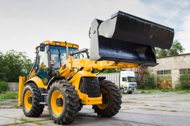 Kiev, Ukrayna - 20 Haziran 2017: JCB AWD Backhoe Loader. İnşaat, tarım ve yıkım için üretim ekipmanları.