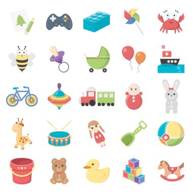 Oyuncak 25 çizgi film Icons set web için