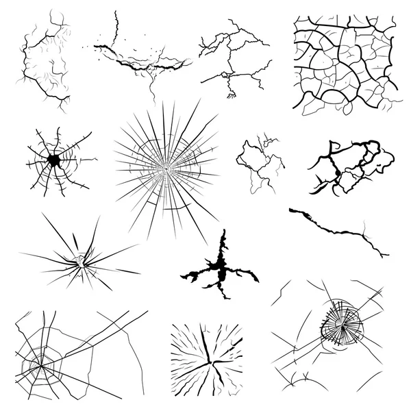 Fissures 25 noir icônes simples ensemble pour le web — Image vectorielle