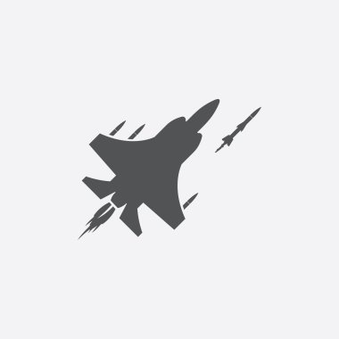 Jet avcı uçağı simge vektör çizim için web ve hareket eden