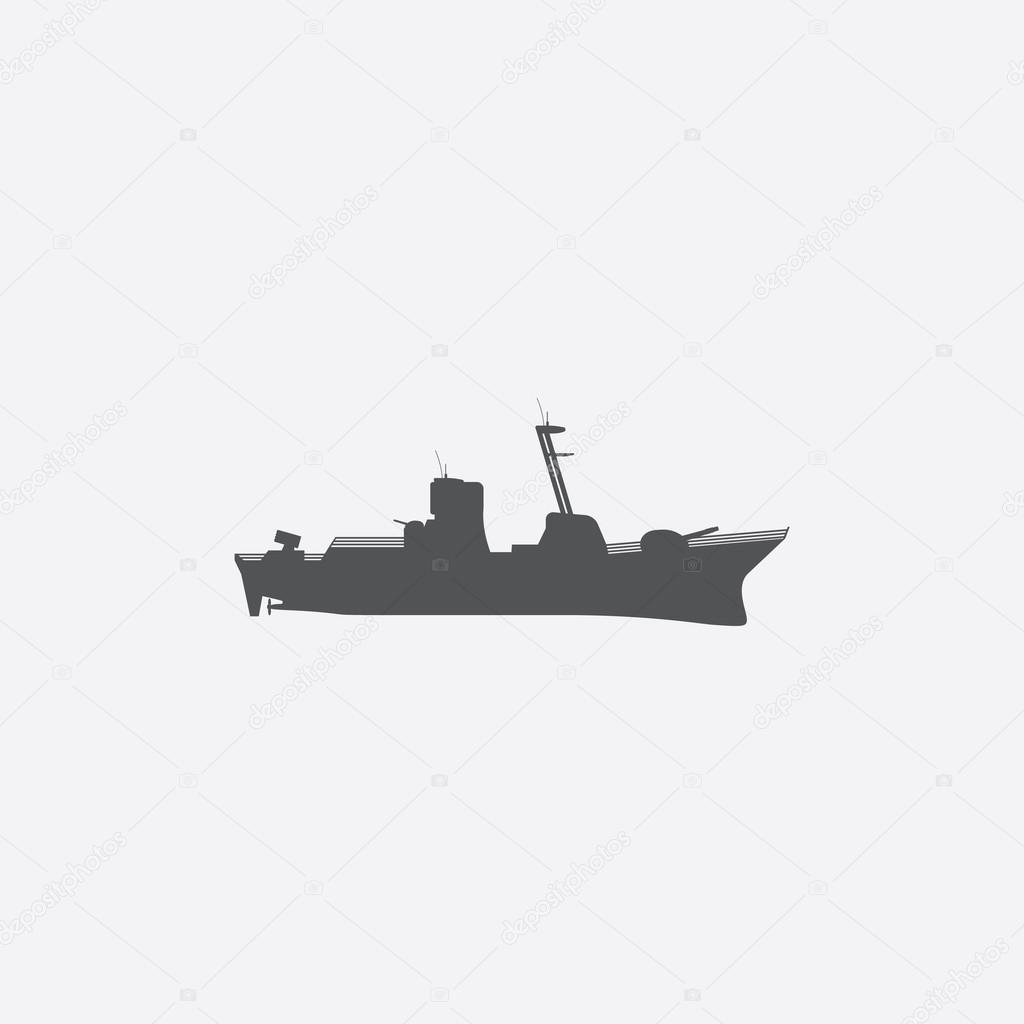 Warship icon of vector illustration for web and mobile