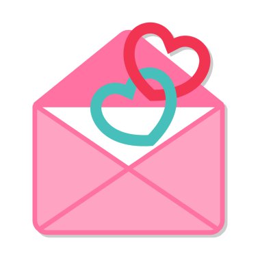 Web tasarımı için mektup düz simgesi. 