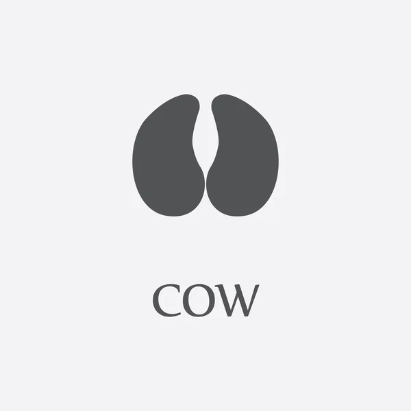 Krowa wydruku czarne proste ikona dla web design. — Wektor stockowy