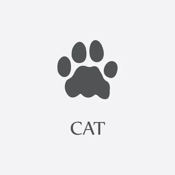 Cat print negro icono simple para el diseño web . — Vector de stock
