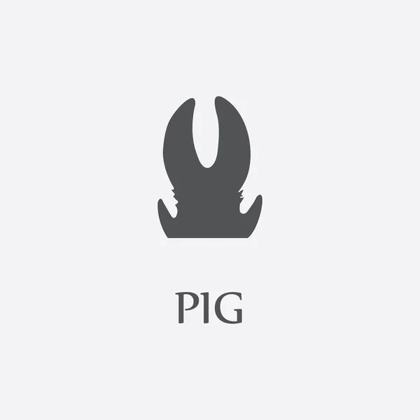 Web 设计的猪打印黑色简单图标. — 图库矢量图片