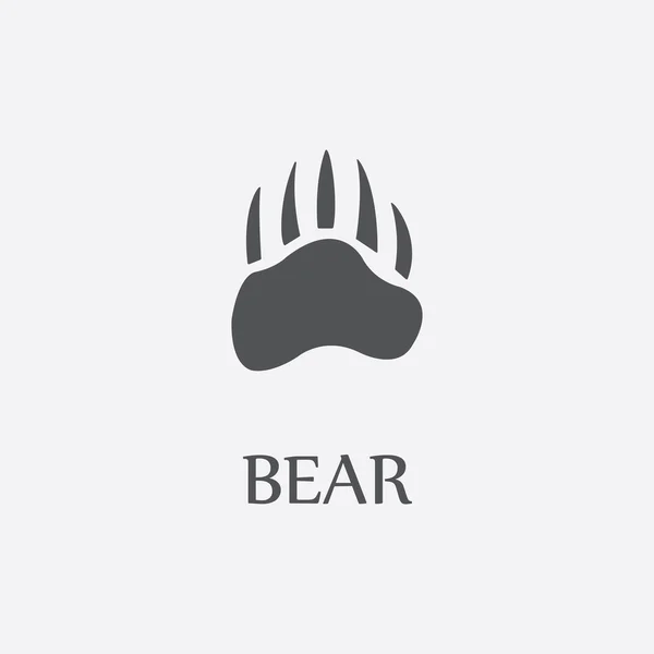 Bear print black simple icon for web design. — Stock Vector