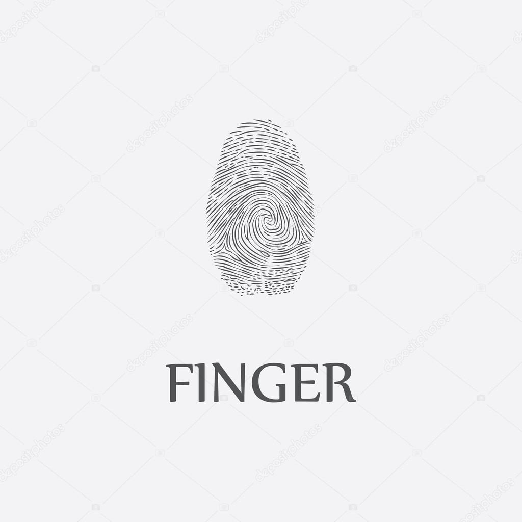 Finger print black simple icon for web design. 