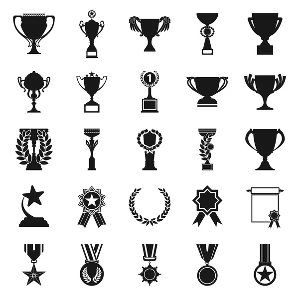 Prize set vector icons. Collection of cup, medal, champion icons. — Stock Vector