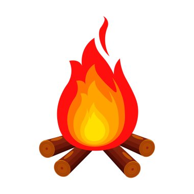 Yakacak odun simge vektör çizim için web ve mobil kamp ateşi