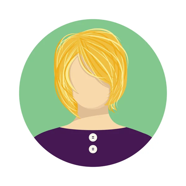 Icono de cara de mujer de ilustración vectorial para web y móvil — Vector de stock