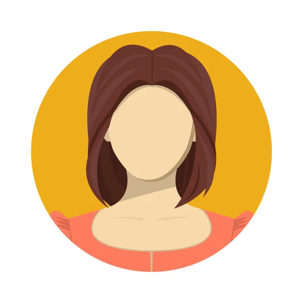 Ícone de rosto de mulher de ilustração vetorial para web e celular — Vetor de Stock