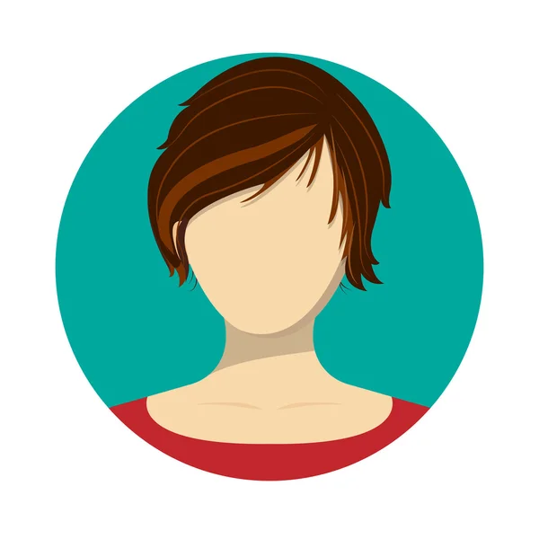Icono de cara de mujer de ilustración vectorial para web y móvil — Vector de stock