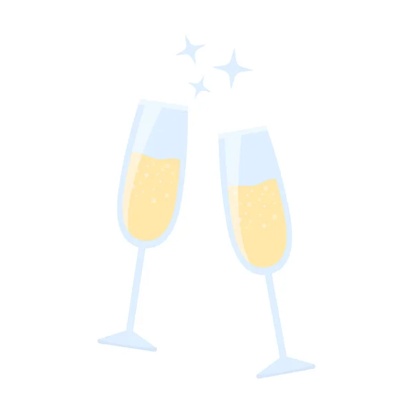 针对 web 和移动矢量插画的香槟玻璃图标 — 图库矢量图片