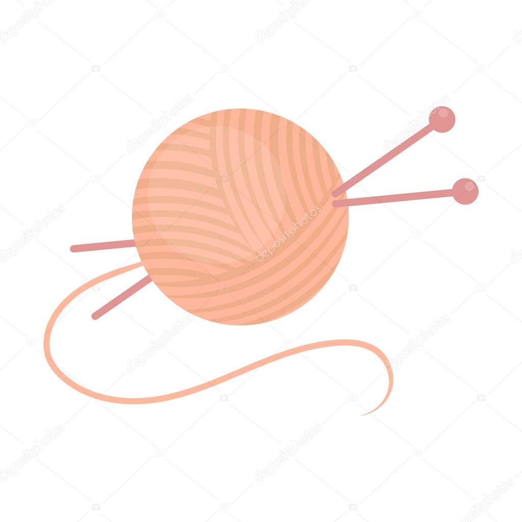 Yarn and needles icon of vector illustration for web and mobile