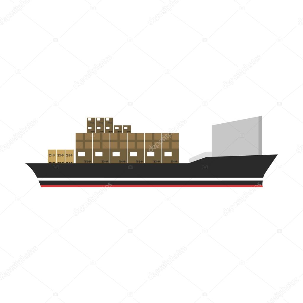 Cargo ship icon of vector illustration for web and mobile